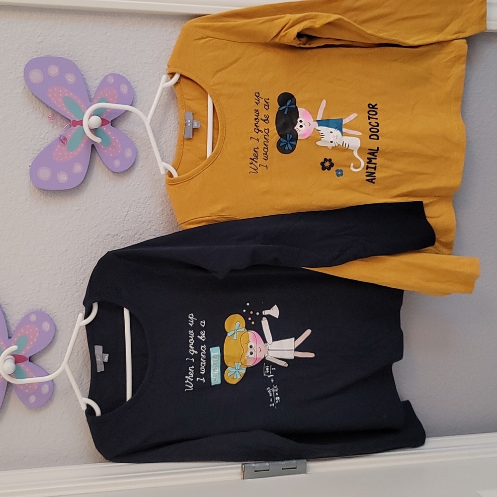 Girls Long Sleeve Inspirational Tshirts, Purchased in Spain, Size 5-6
